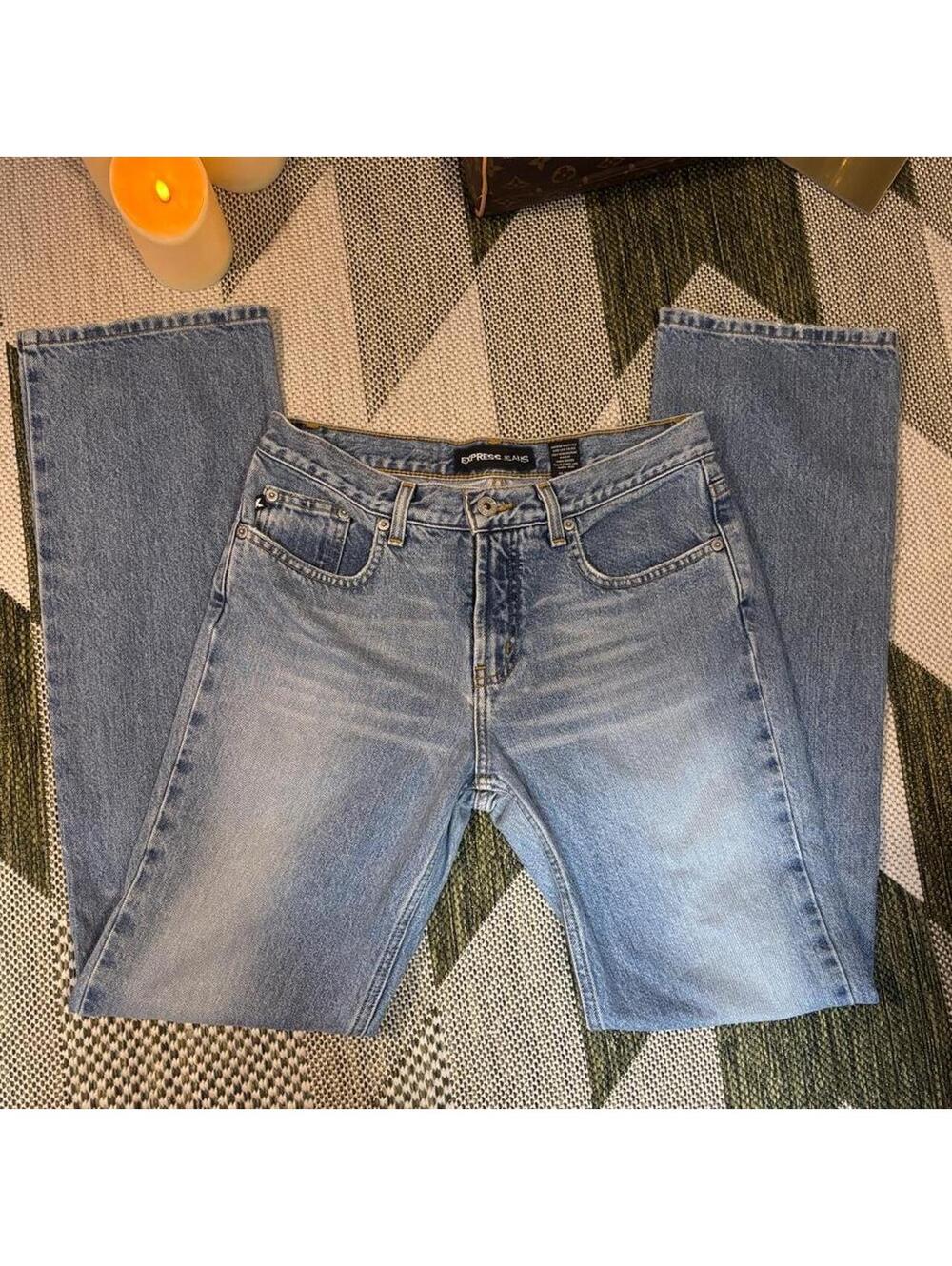 Express Jeans Low Rise Boot Cut Light Wash Y2K Denim Size 5/6